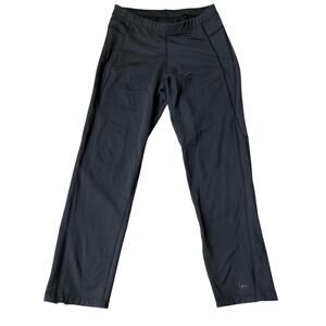 REI Straight Leg Athletic Pants Women M Black High Waisted Zipper Leg Stretch